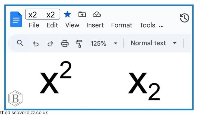 how to make subscripts in google docs